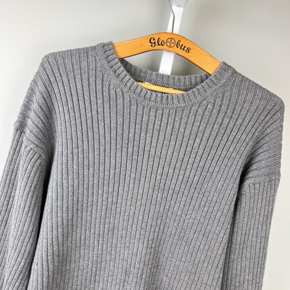 Old Navy Sweater Mens XXL Gray Rib‎ Knit Vintage Y2K Chunky 100% Cotton